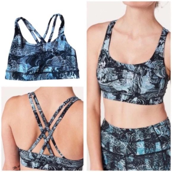 LULULEMON | Energy Bra Eternal Wave Starlight Black Sz 6 - Picture 1 of 8